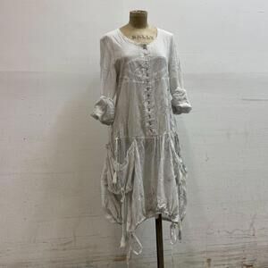 Vintage La Mode Est à Vous White Cotton Parachute Dress